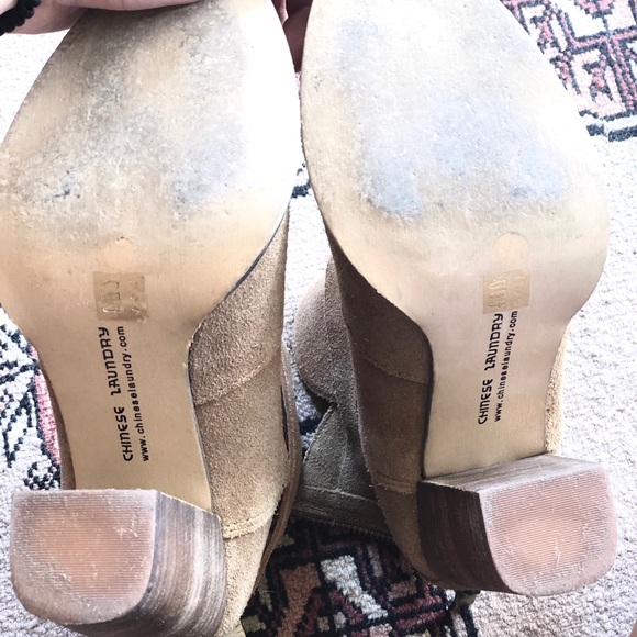 Chinese Laundry Zip It Camel Suede Booties - Picture 7 of 9